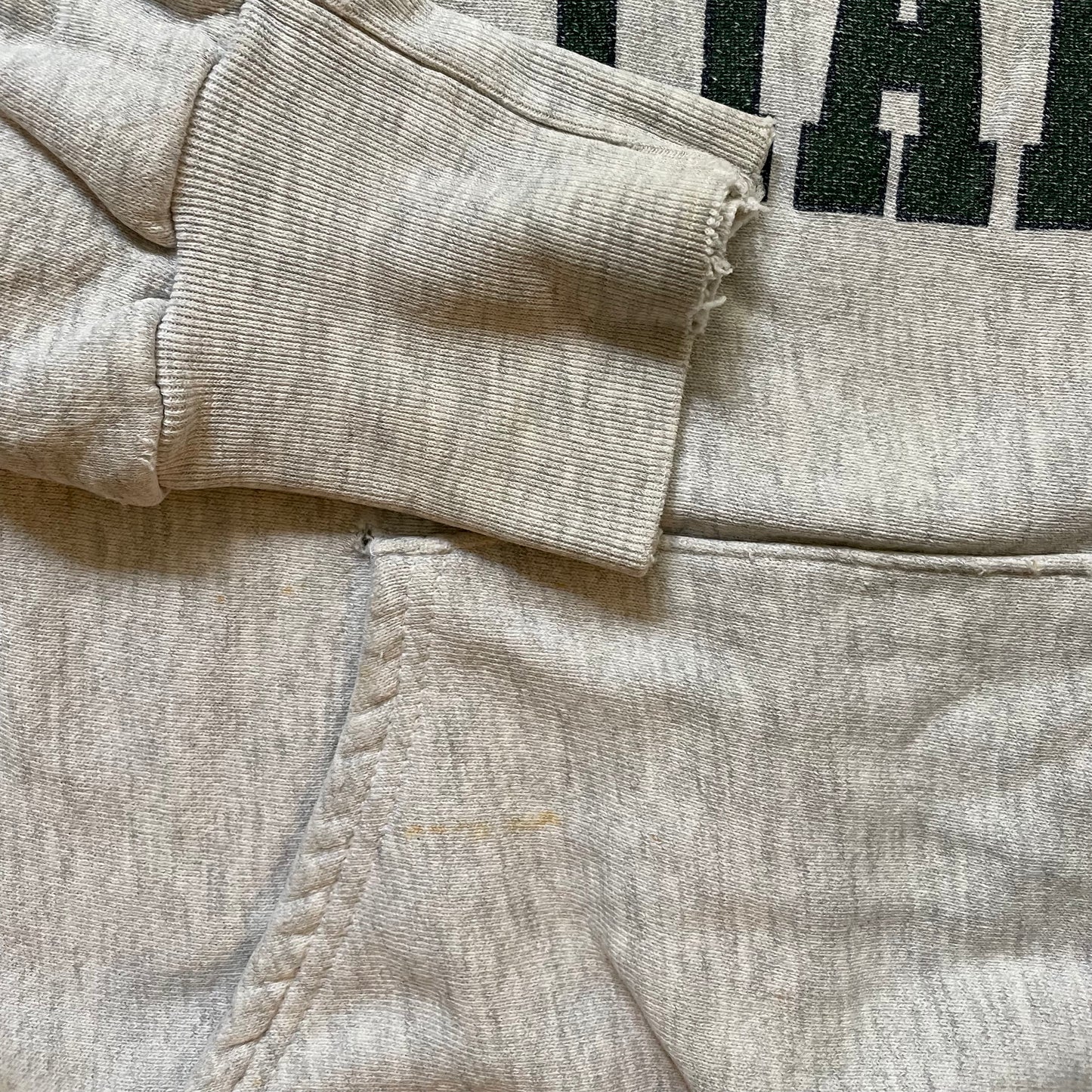 Reverse Weave Vintage Hoodie with Navy Detail