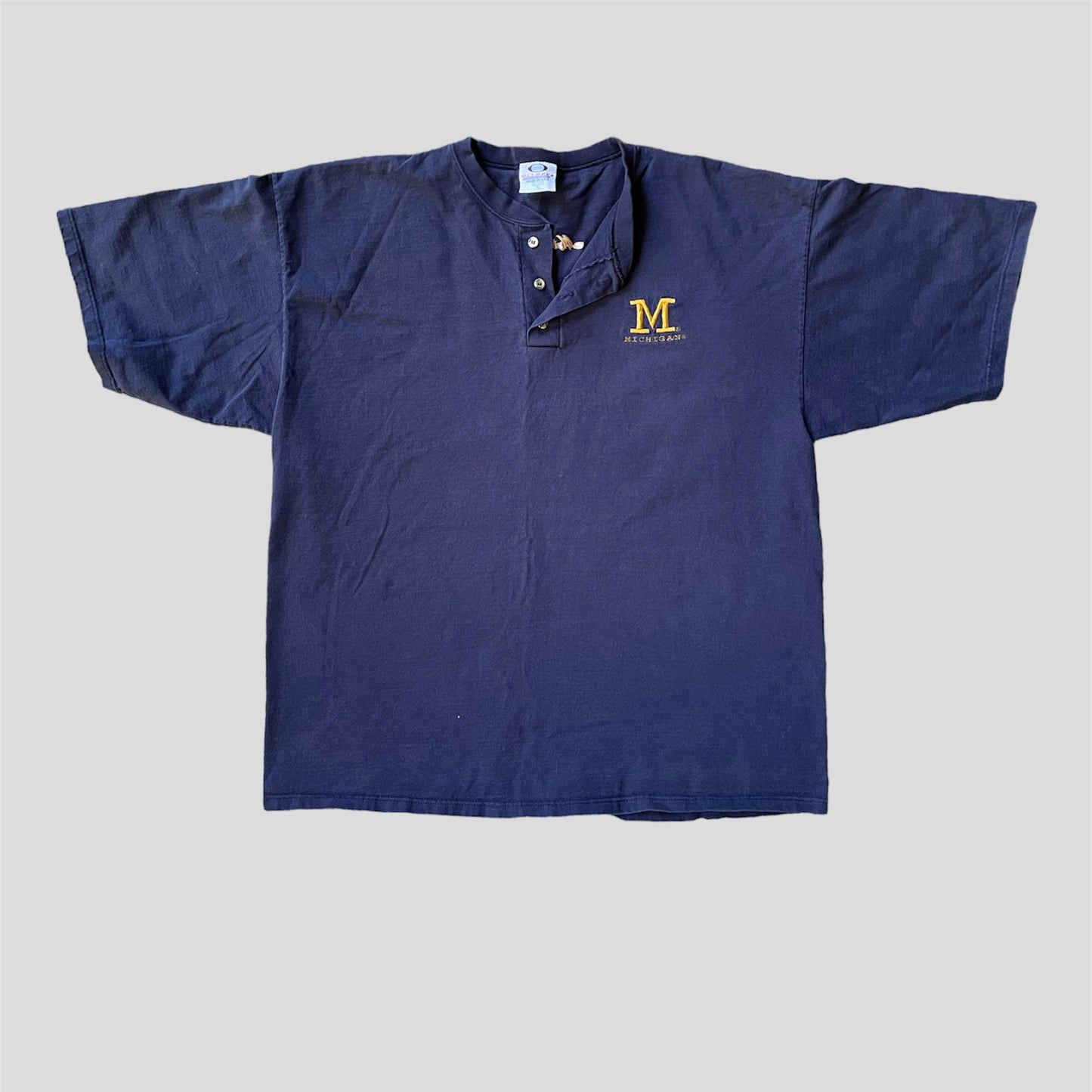 Embroidered Henley Short Sleeve