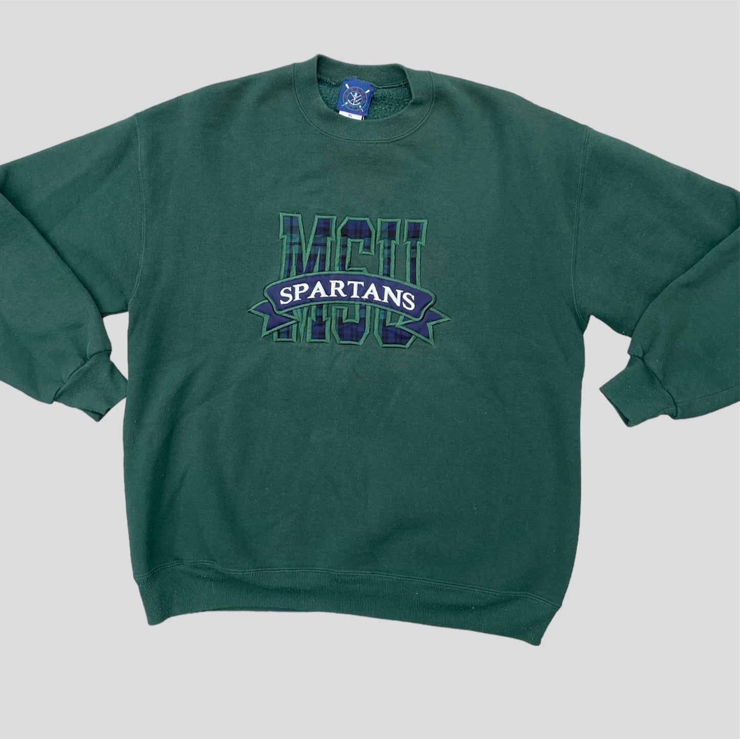 Vintage Crewneck with Plaid Details