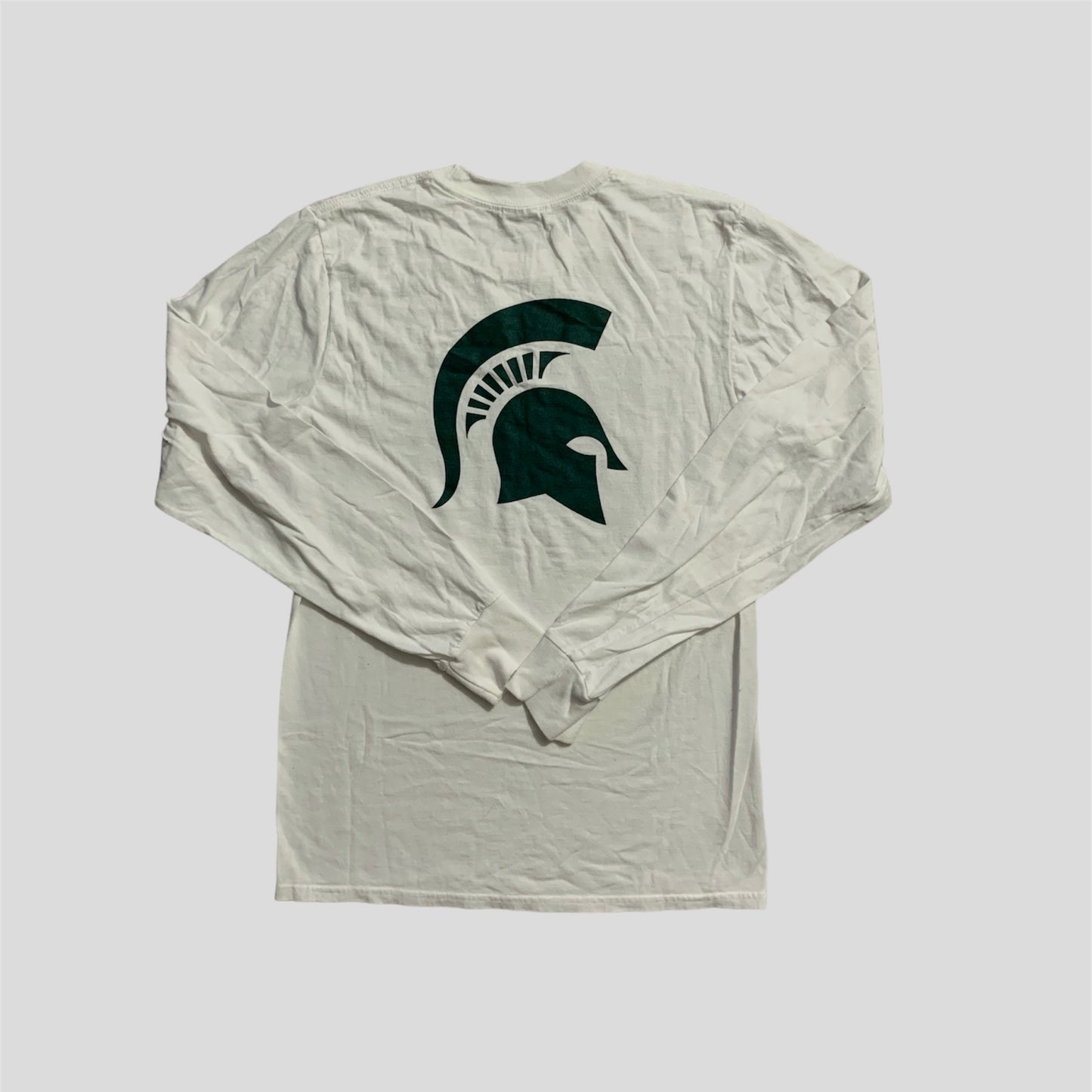 Cursive Michigan State White Long Sleeve