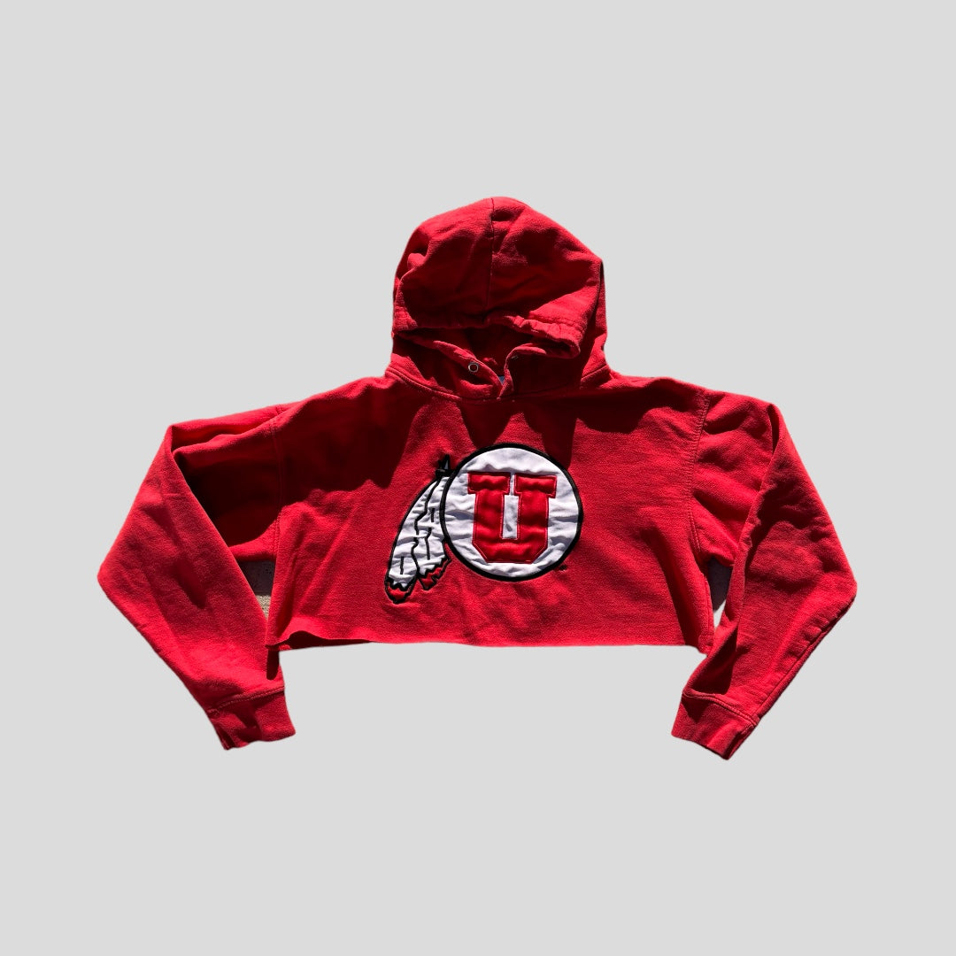 Red Cropped Hoodie