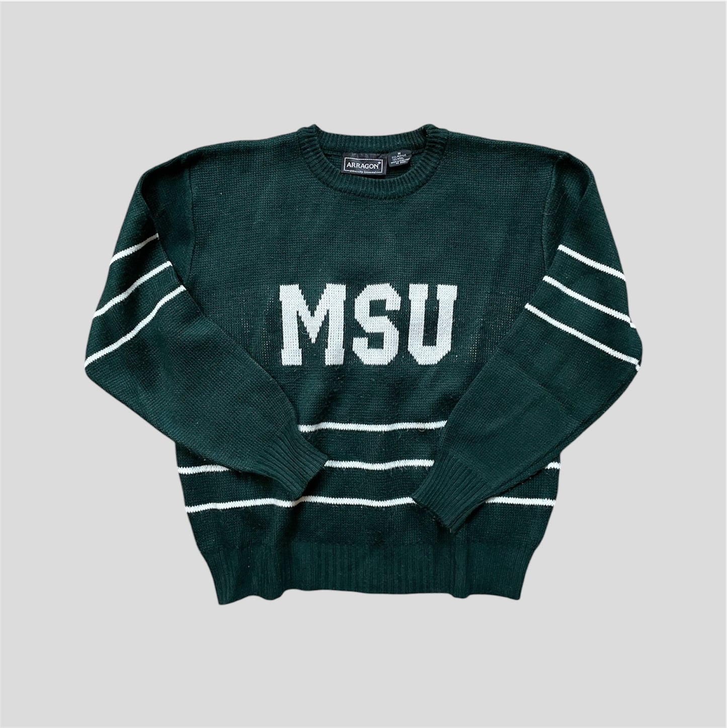Vintage Striped MSU Sweater