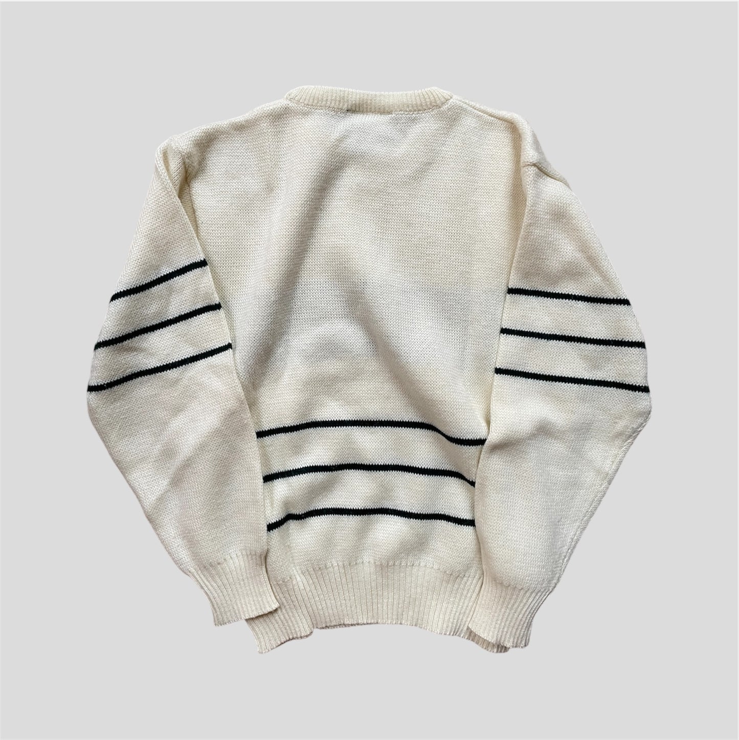 Cream Striped MSU Sweater