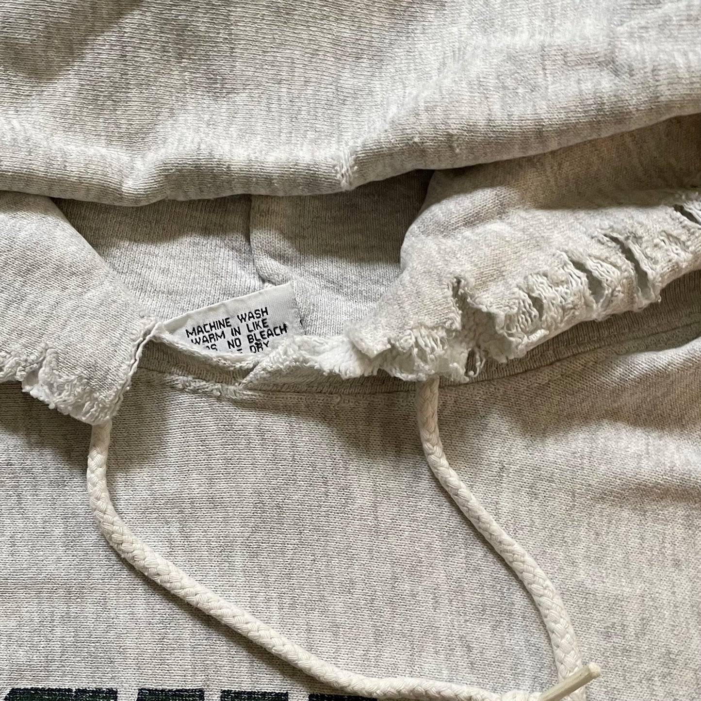 Reverse Weave Vintage Hoodie with Navy Detail