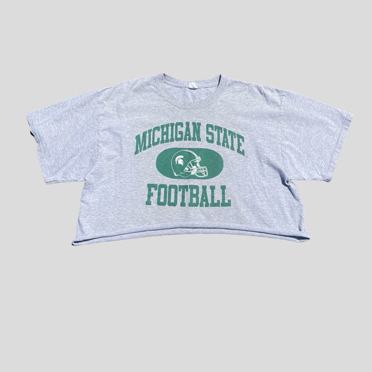 Cropped Grey Football T