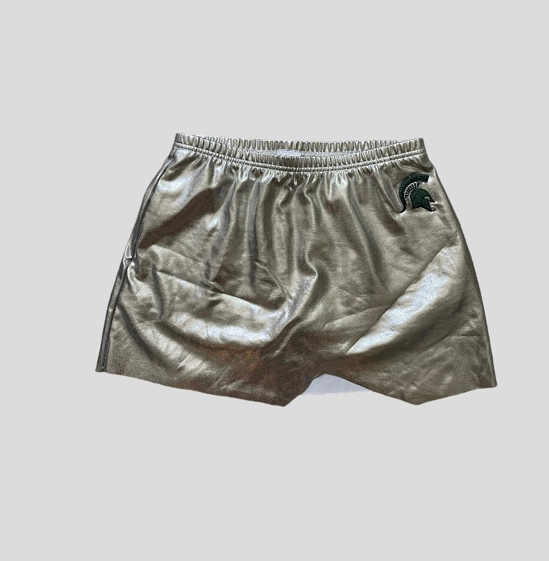 Metallic Mini Silver Skort